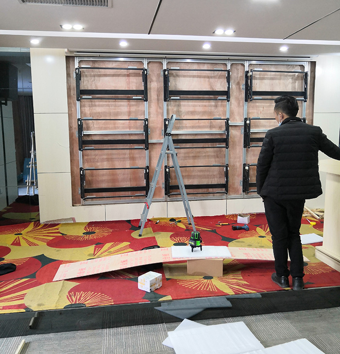 宜昌液晶拼接屏液壓前維護(hù)支架的工作原理